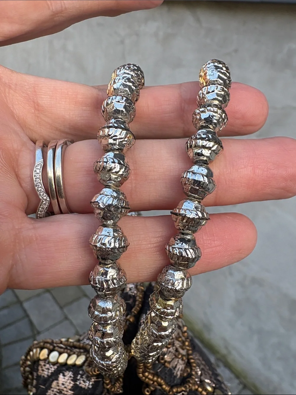 Embellished Black & Gold Evening Wristlet Bag